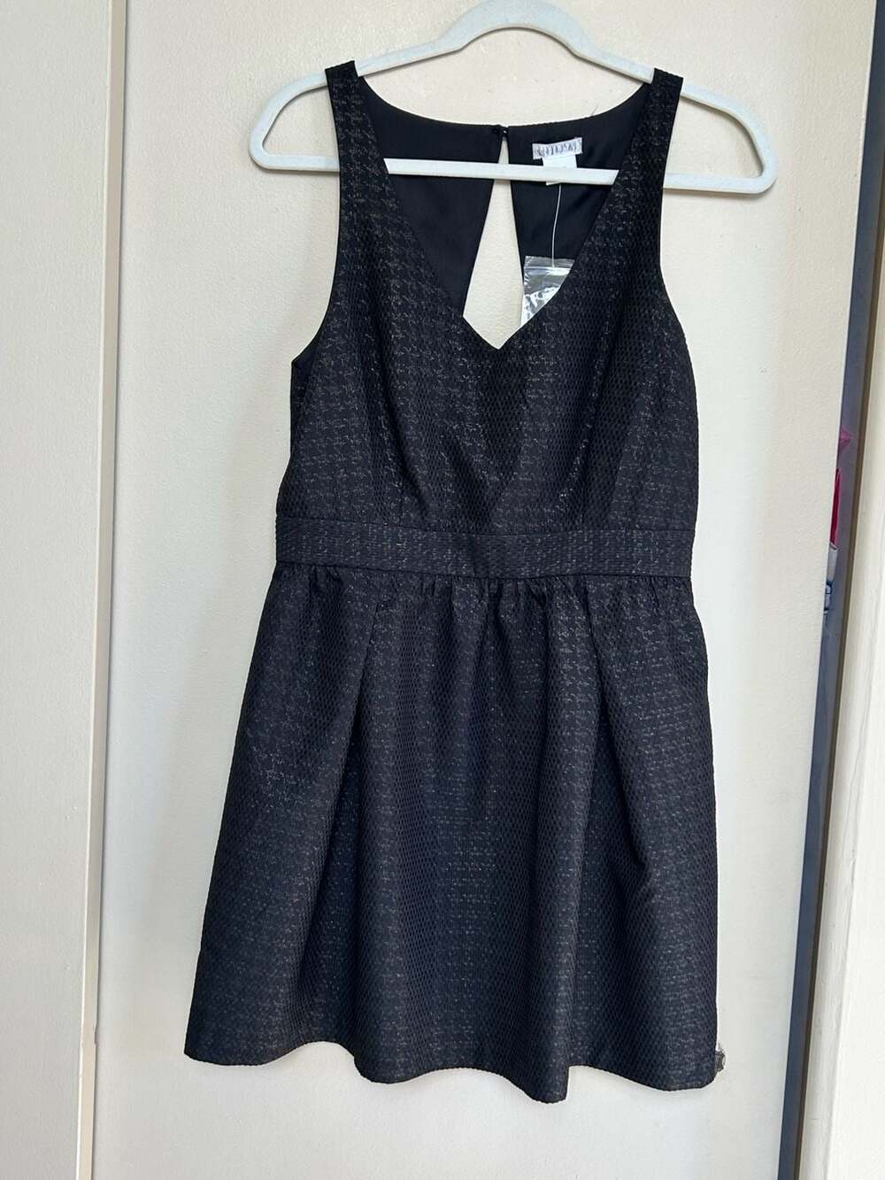 NWOT Cooperative Black Metallic Jacquard Fit And Flare Dress Size 8